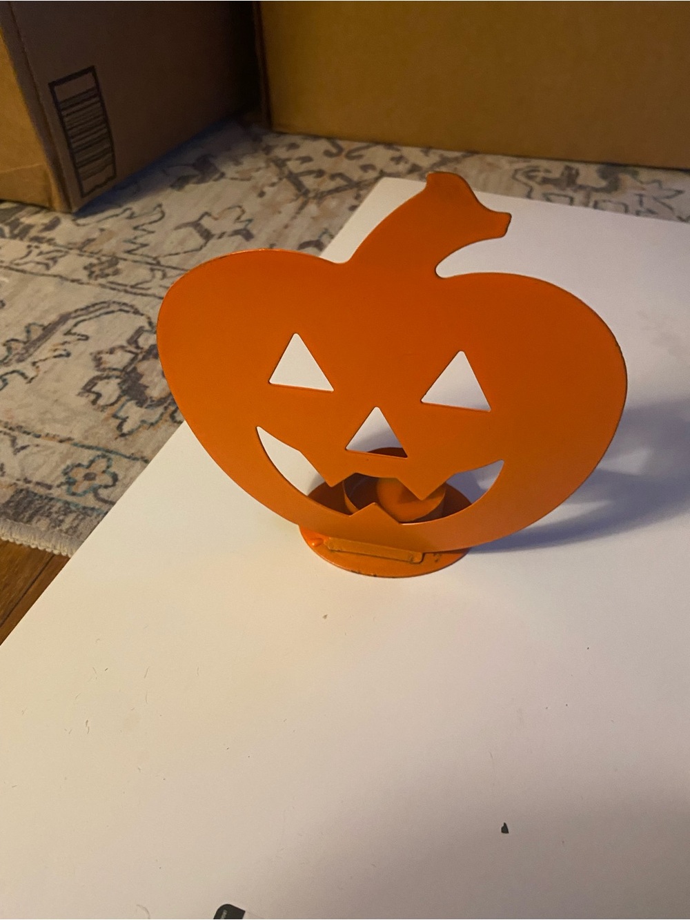 Hand Crafted Orange Pumpkin Tea Light Holder